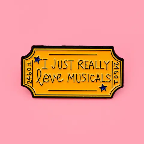 Zinc Alloy Musical Theatre Ticket Brooch Pin, Lapel Pin, Charming Gift for Music Lovers, Unique Tie Clip Accessory, Perfect for Broadway Fans, Durable Metal Pins