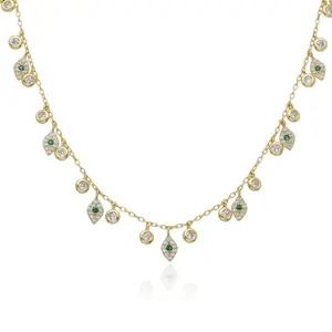 Divine Protection Necklace with Elegant Gold-Tone Chain and Sparkling CZ Accents for Women