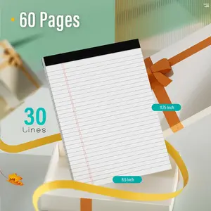24 Pack 8.5 x 11 Inch Legal Pads 30 Sheets Per Pad Total 720 Sheets Wide Ruled Lined White Writing Notepads for School Office Home