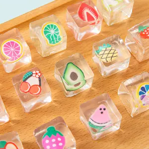 12/24Pcs Kawaii Fruit Ice Cube Squeeze Toys| Stress Relief Fidget Pack, Easter/Halloween/Christmas Gift Bag Fillers, TikTok Viral Sensory Toys|FidgetToy#SquishyToy#StressRelief#PartyFavor#EasterGift#ClassroomReward