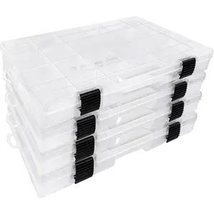 3600 Tackle Trays - Plastic Storage Organizer Box with Removable Dividers - 2 Packs/4 Packs Box Organizer - Ideal for Fishing Tackle Storage