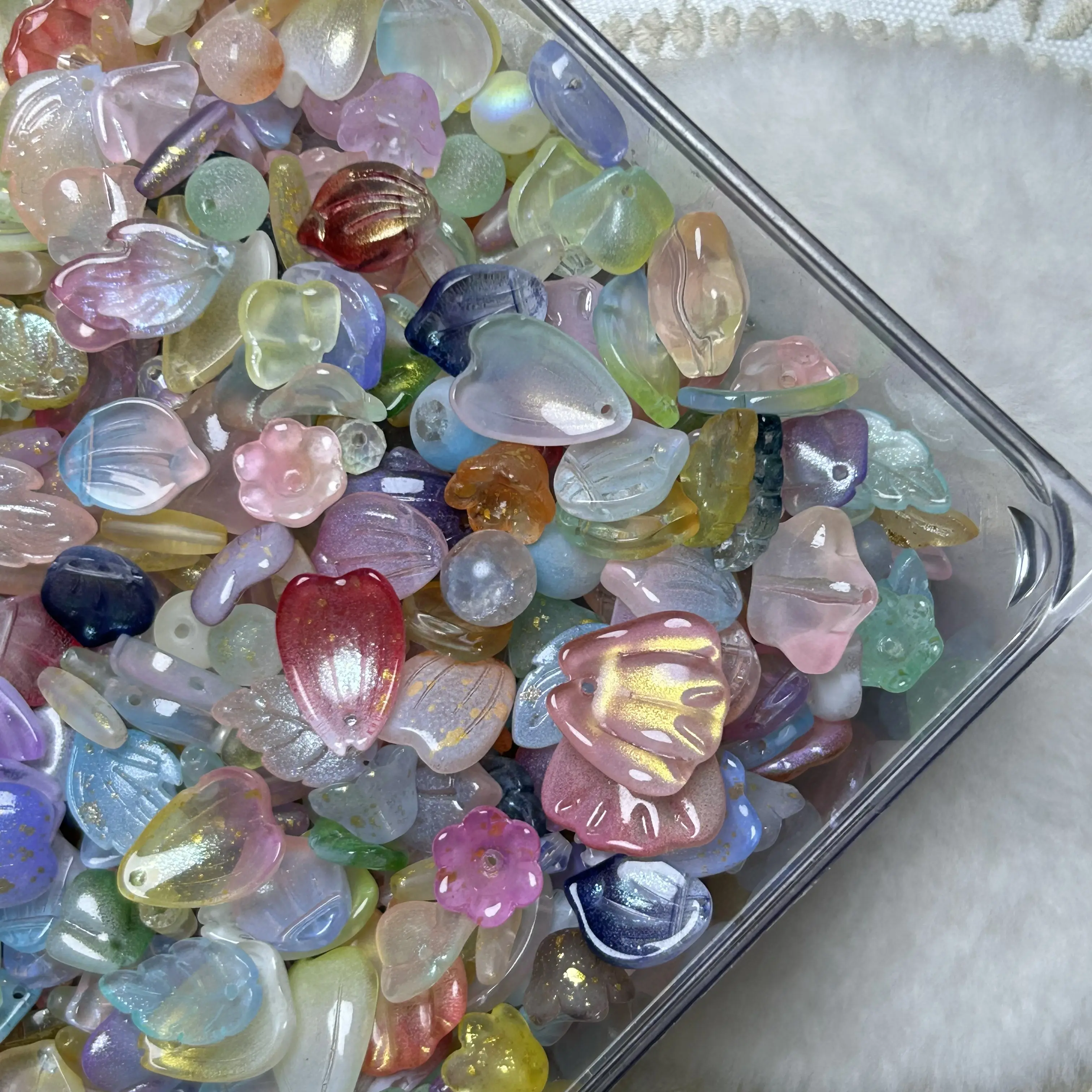 【A53】Pink  Glass Bead mix 50ml
