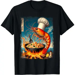 100% Cotton Funny Shrimp Fried This Rice Meme Painting Distressed Style T-Shirt