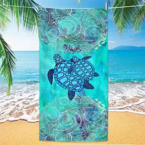 Sea Turtle Pattern Beach Towel Turned Tapestry