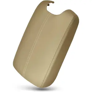 Center Console Armrest Cover for 2008-2012 Honda Accord Auto Leather Suture Console Lid Cover Replacement (Beige)