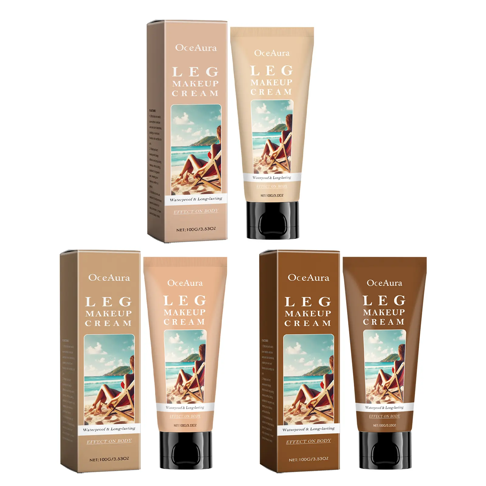 OceAura Body Black Foundation Natural Tan Skin Moisturizing Black Concealer Liquid Foundation