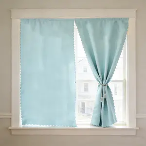 1/2 Panels Self-Adhesive Linen-Style Light Blocking Curtain, No-Drill Installation, Privacy Window Curtain for Bedroom & Living Room
