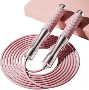 Skipping Rope for Women Men Exercise with Adjustable Length Jumping Rope and Alloy & Silicone Handles Suitable for Workout Boxing Home Gym