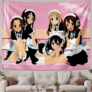 Tapestries Five anime gerls in maid outfits Cute Multi-scene use