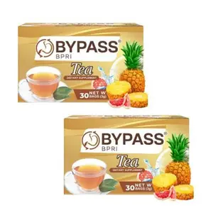 Bypass Herbal Tea (3O tea bags) 2 pack - Lotus, Nopal, Green Coffee, Pineapple, Grapefruit - 3.2oz Net Wt. - Beverage Natural Taffy