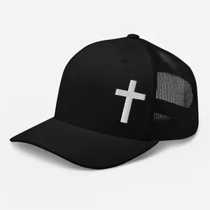 Cross Trucker Hat | Black Christian Snapback