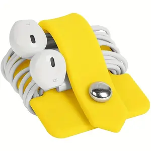 2pcs Silicone Headphone Winder Wire Cable Silicone Wire Organizer Data Cable Cord Organizer Earbuds Holder Earphone Wrap Earphones Organizer Headset Headphone Winder Cord Manager Cable Winder