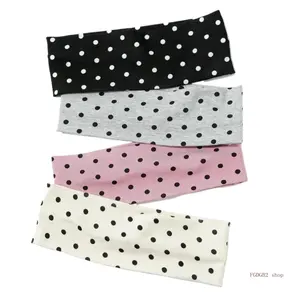 Women’s 4-Pack Nylon Polka Dot Headbands Set, Minimalist Stretch Sports Headwear for Thick Hair, Soft Comfortable Hair Accessories for Daily Wear, Workout, Travel & Casual Styling, Gift Idea for Teens & Women