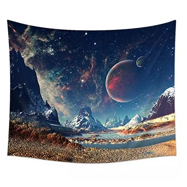 Digital Printed Tapestry with Starry Sky Design