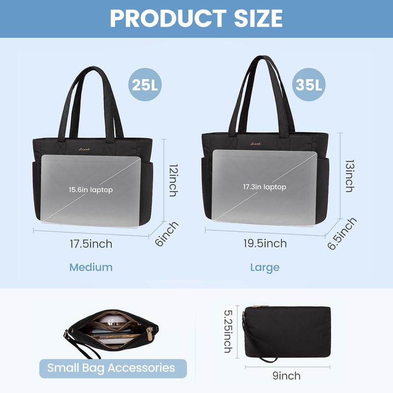 【Valentine's Day Gift】LOVEVOOK Puffer Tote Bag for Women,  Lightweight 15.6'' and 17.3'' Puffy Bag with Multi Compartments, Quilted Shoulder Bag Handbag for Travel, Work,Commuting, EVeryday Bag. TikTokShopJumpstartSale