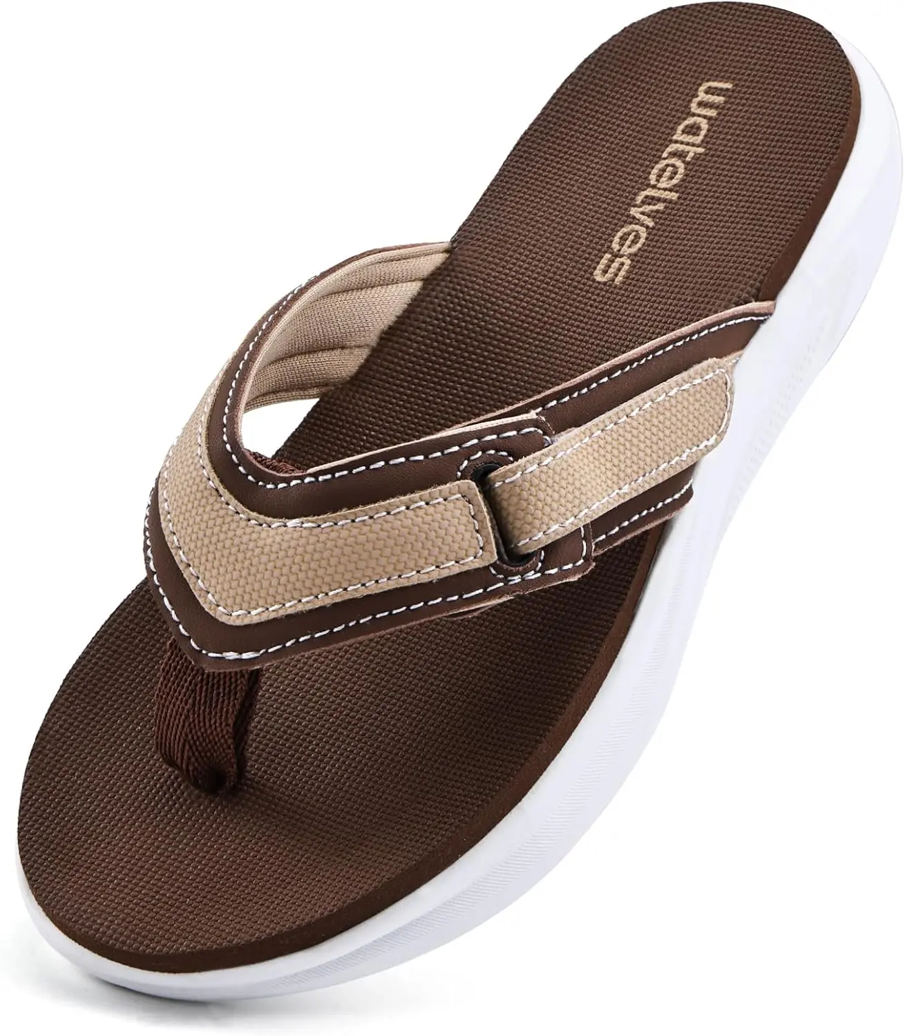 Girls' Toe Thong Flip Flops - Non-Slip, Arch Support, Velcro Casual Sandals for Beach Party, Amusement Park (Little Kid/Big Kid) Gift, Adjustable