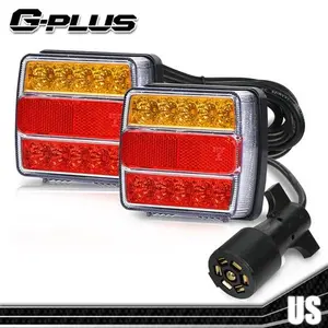 New 25 LED Magnetic Trailer Towing Lights 2x Kit w/ 24ft Cable & 7 Pin Plug Side Lights