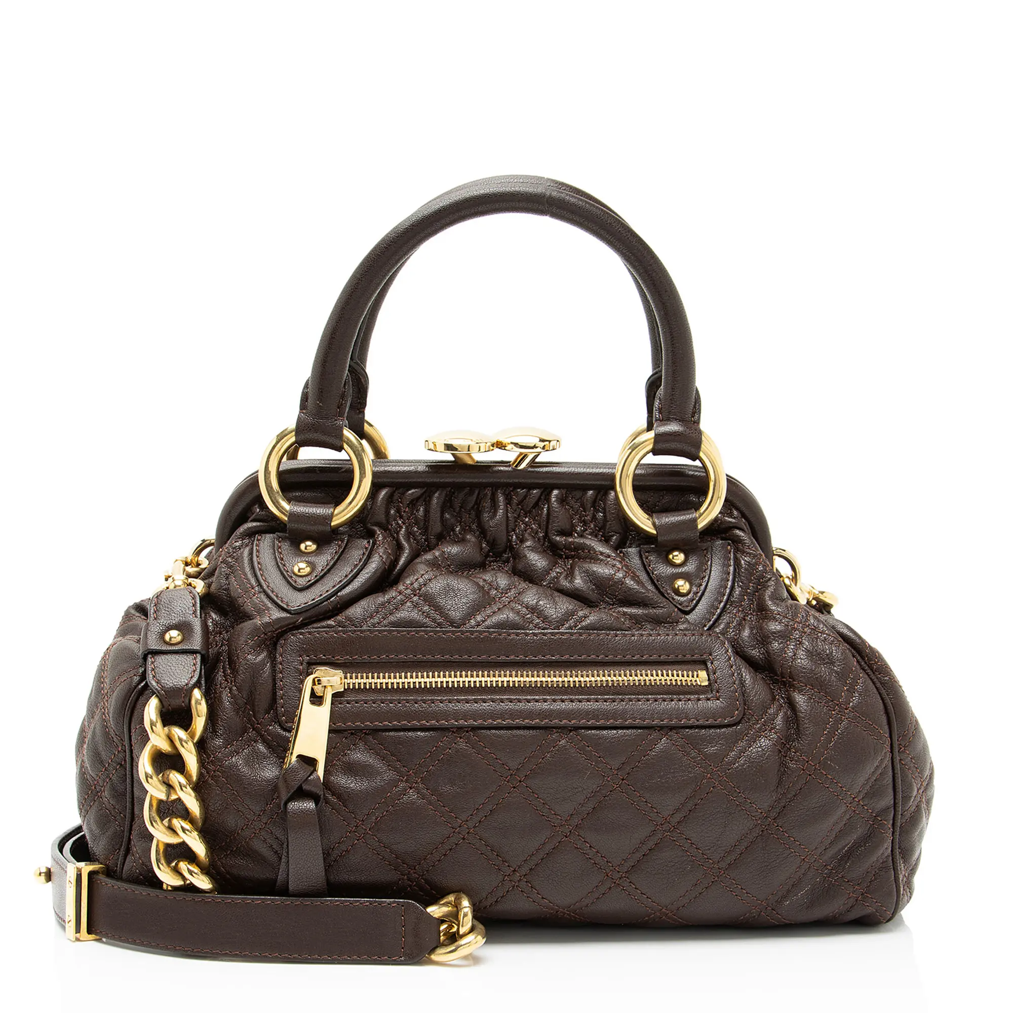 Pre-owned MARC JACOBS Lambskin Shoulder Bags Quilted Stam Satchel