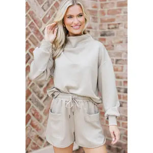 Cloud Nine Taupe Sweatshorts Set