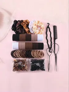 1109 Pcs Hair Ties Set - Seamless Scrunch Invisible Elastic Ponytail Holders for Women, No Damage & No Pull Gentle Hairbands | Bulk Value Pack for Christmas Stocking Stuffers, Travel, Gym & Daily Use | TikTok Minimalist Hair Must-Have