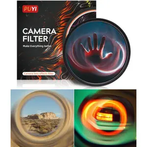 Camera Vortex Effect Filter, 77MM Prism Film Special Effects Glass Lens Photography Accessories for DSLR Cinematice Video and Photo, Filter Pouch Included