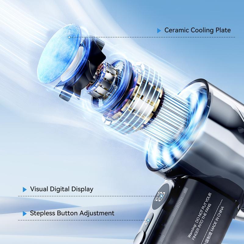 Mini Portable Fan  | Pocket Hurricane Fan | Turbo Boost Output | Adjustable Speed | Digital Display | Perfect for: Office, Library, Camping, Sports, Kitchen Aid, Industrial Workshop