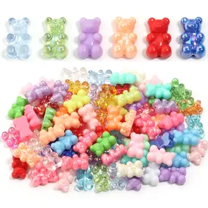 30pcs/lot 11x18mm Colorful Transparent Mini Bear Beads Acrylic Beads for Jewelry Making DIY Bracelet Necklace Accessories