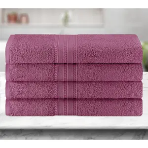 Superior Cotton 4-Piece Solid Absorbent Bath Towel Set