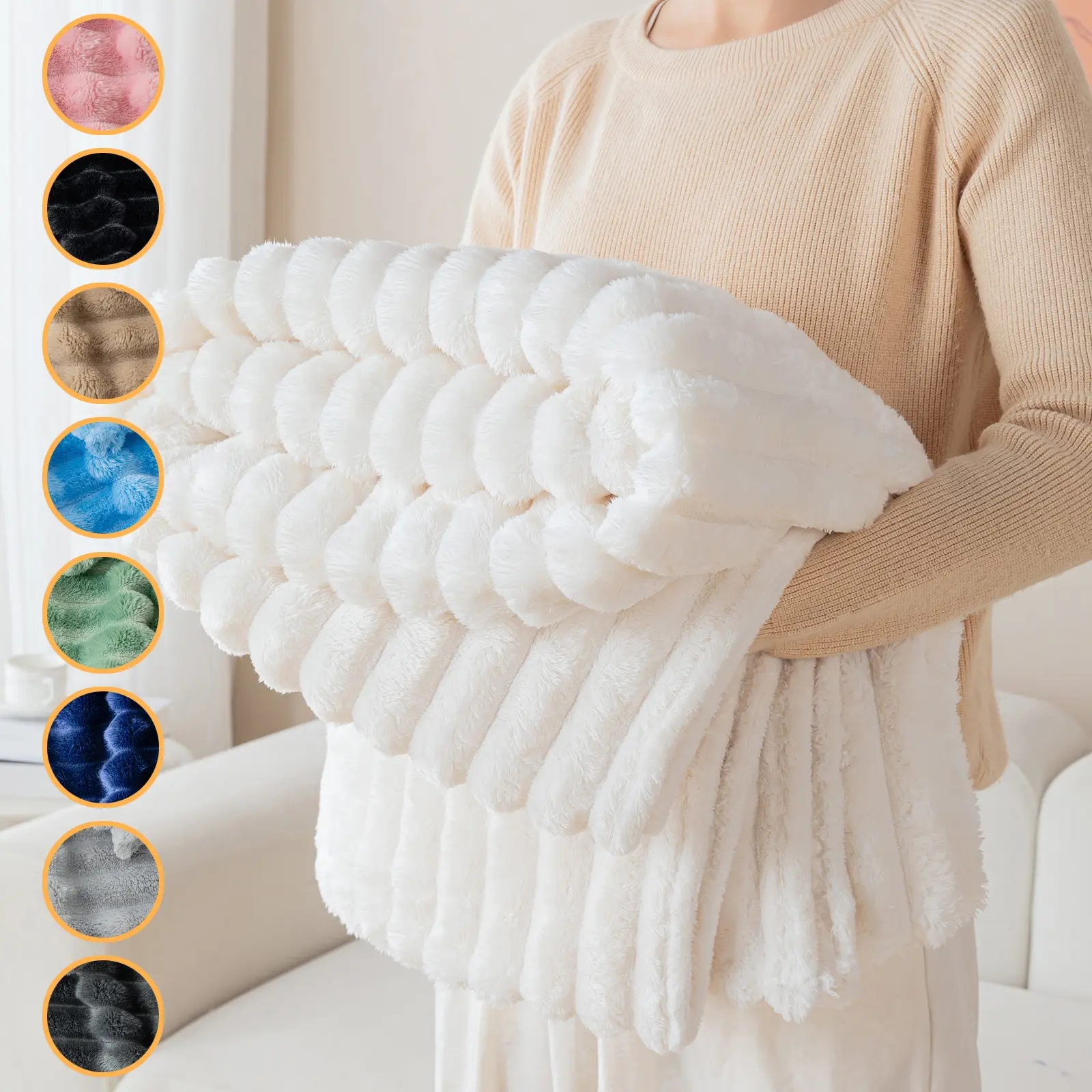1pc soft, warm, comfortable blanket, thick winter bed blanket, furry decorative blanket, all season gift, suitable for home, office, sofa, Soft Warming Blanket, Soft Comfy Blanket, Soft Fluffy Blanket, Soft Cozy Blanket