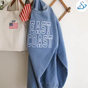 East Coast Embroidered Sweatshirt, Shirt Crewneck, Coastal Aesthetic Shirt, Vintage East Coast Style Pullover, Preppy Beach Sweatshirt, Minimalist Embroidered Crewneck, Casual Streetwear, Unisex Cozy Gift