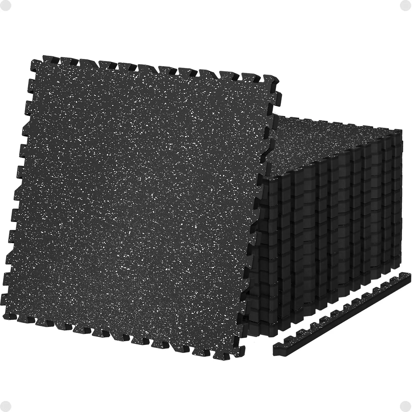 AIRHOP  Exercise Equipment Mats 12 Tiles, Upgraded Rubber Top with High Density EVA Foam, 0.56in/0.79in  Thick 48 Sq Ft, Large Interlocking Puzzle Gym Flooring for Home Gym, Heavy Weight Workout, 24 x 24in, Summerwins