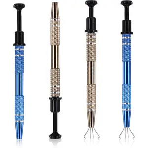 4Pcs Piercing Ball Grabber Tool for Small Parts, Stainless Steel 4 Claw Jeweler's Pick Up Tool, Metal Grabber Claw Pickup Holder, Pearl Grabber Pick Up Tool for IC Chip Electronic Components Gem