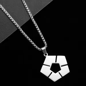 Blue Lock Football Necklace , Stainless Steel Anime Inspired Chain , Trendy Sweater Jewelry for Parties & Daily Wear , Perfect Christmas Halloween Birthday Gift ,  Viral Sporty Accessor