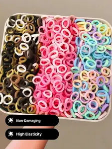 300 Piece Soft Seamless Hair Ties Set 2026 | Multi Color and Black Hair Ties Bulk | Non-Slip Hair Ties for Women, All Hair Types Hair Accessories Set