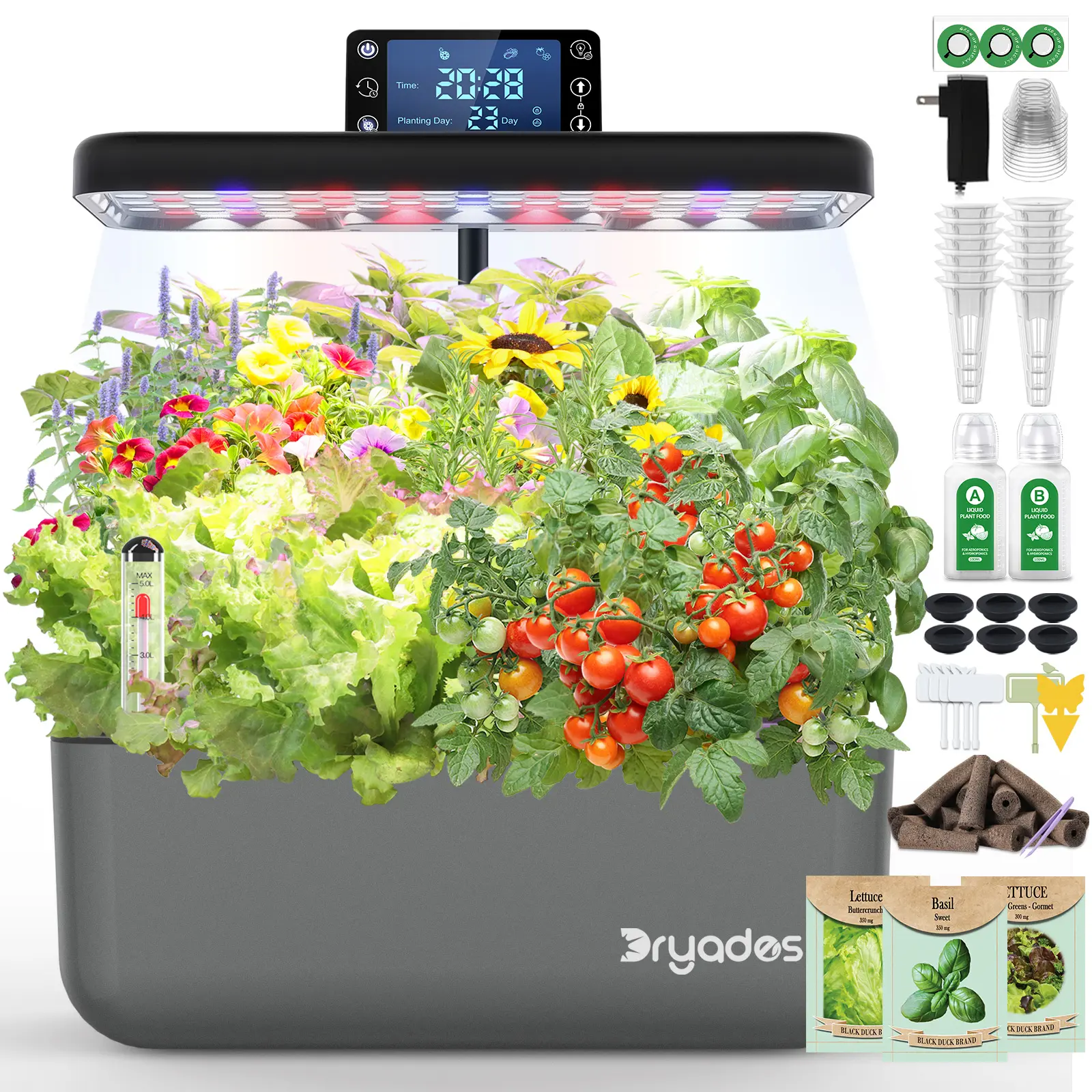 Hydroponic Growing System with Seeds, 12-Pod Indoor Herb Garden with LED Grow Light, Plant Germination System for Fresh Herbs & Vegetables, Smart Hydroponic Planter for Kitchen Home Office
