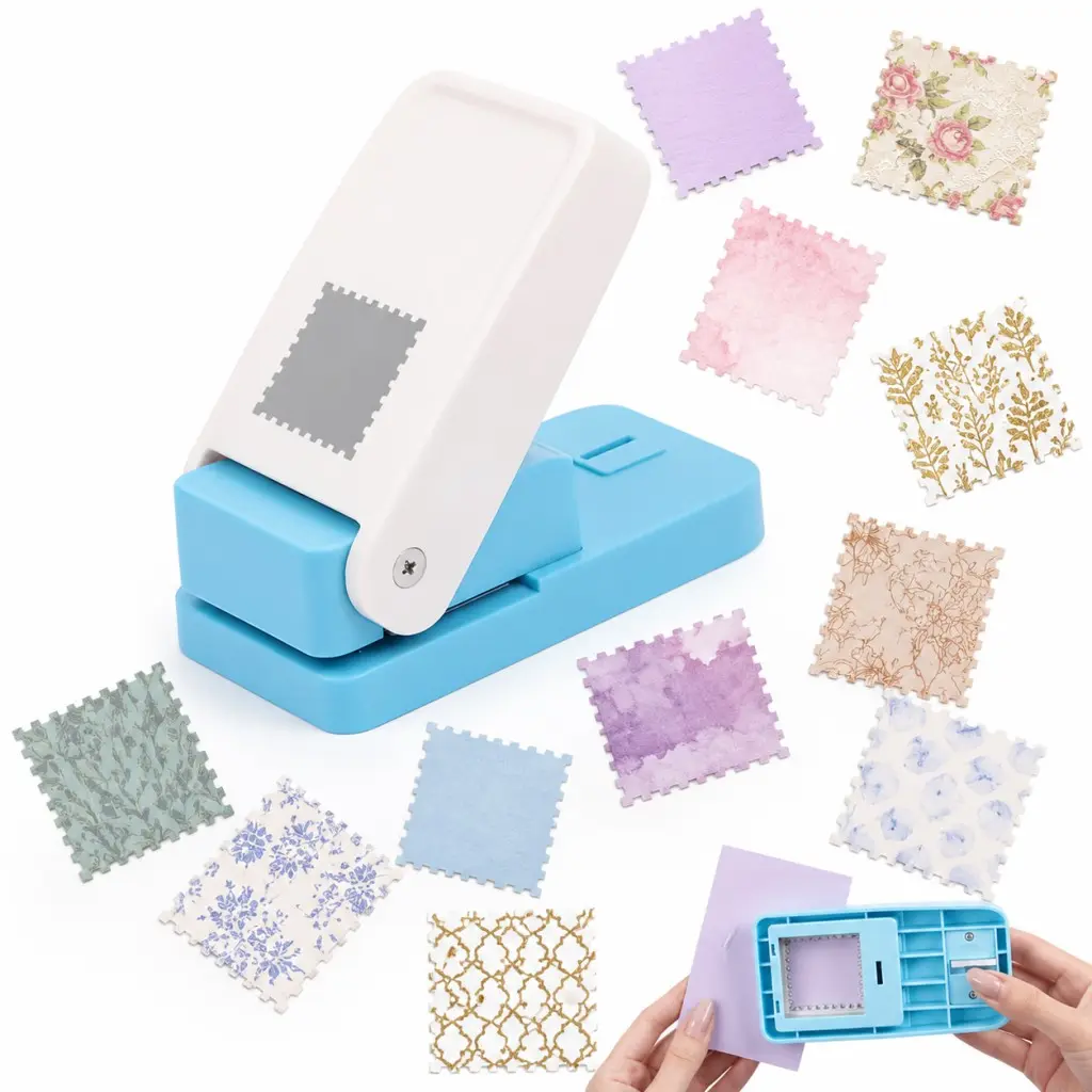 Stop Cutting by Hand! Manual Lever Floral Stamp Puncher - Creative DIY Gift & Easy Craft Paper Trimmer for Perfect Postage Stamps with Clean Edges. Ideal for Journals, Envelopes & Scrapbooking - Best Gift for Crafters, Teachers & Kids