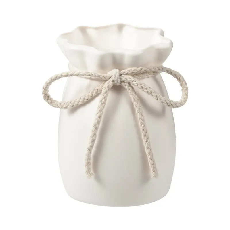 Modern Minimalist Plastic Vase, Faux Ceramic-Like Texture, Lightweight Shatter-Resistant, Ideal for Dry Flowers, Nordic Style Decor