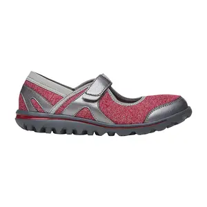 Propet Womens Onalee Mary Jane Flats Casual - Red, Silver