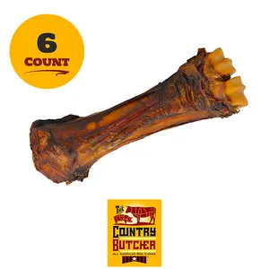 The Country Butcher Beef Shank Dog Bones for Aggressive Chewers Large Breed Treats Natural Tough Chew Toy 6 Count Made in USA