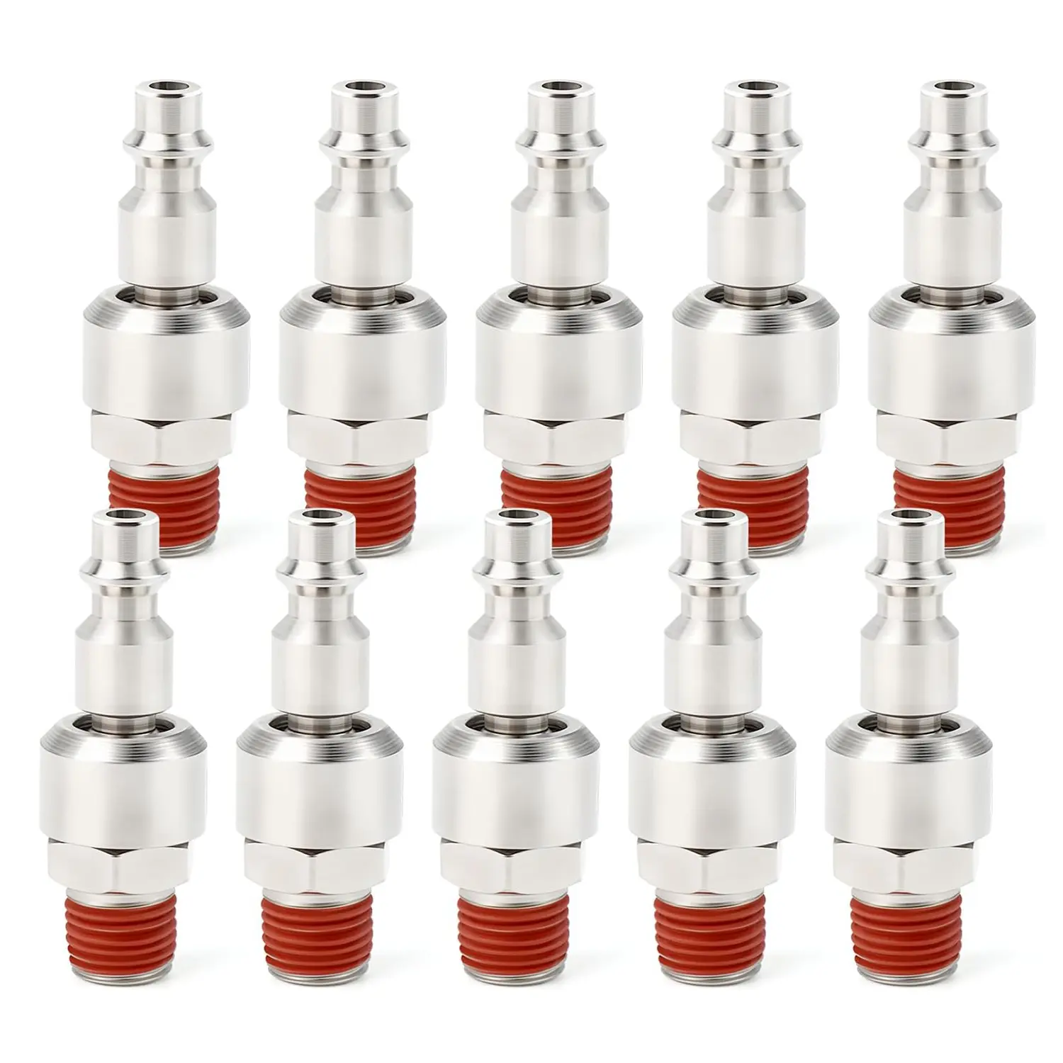 TAISHER 1/4" Swivel Air Plug, Industrial Swivel Coupler and Plug, 1/4-Inch NPT Male Thread, Air Hose Fittings