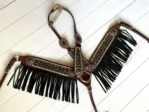 Shimmer Leopard Black Fringe Tack Set