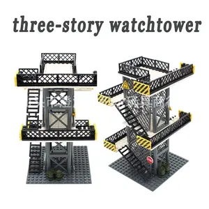 Building Block Toy Military Base Series Watchtower 96pcs Three-layer Observation Tower Sentry Tower Special Forces SWAT