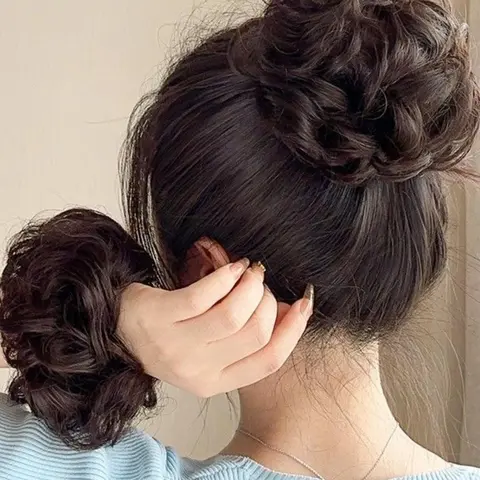 Natural Fluffy Hair Bun, Synthetic Hair Bun for Women & Girls, Synthetic Hair Extensions Accessories for Daily Use, Synthetic Hairpieces, Synthetic Fiber Hairpieces