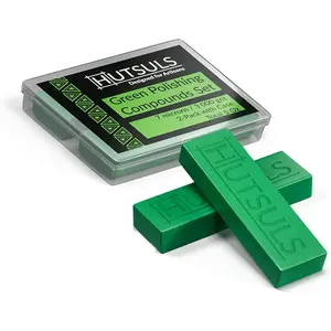 Hutsuls Knife Stropping Compound with Case - (2-Pack, Total 5 Oz) Get Razor-Sharp Edges with Knife Polishing Compound, Green Buffing Compound Bars are Easy to Use with Leather Strop Compound Guide