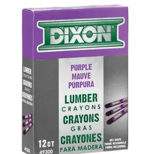 Dixon Purple Lumber Crayons 12ct Hex Shape 49300 Mauve Púrpura Gras Para Madera
