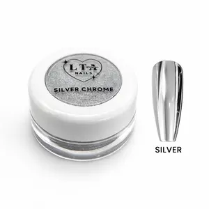 Silver Chrome Nail Powder - Metallic Mirror Finish Ultra Fine Powder