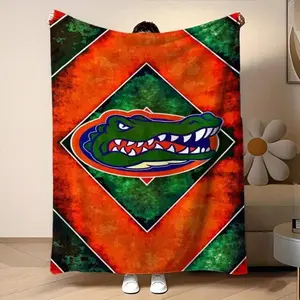 University of Florida Gators Logo Flannel Blanket Soft Funny Throw Blanket Cozy Lightweight Plush Portable Cover Blanket For Sofa,Warm Gift For Birthday,Christmas,Multiple Blanket