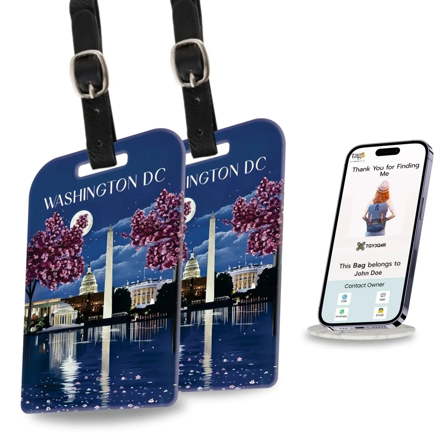 Smart Bag Security Tag - Washington Dc  [Pack 2]