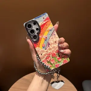 Rainbow Flower phone case suitable For  S25/ S24/S23/S22 S24+/S23+/S22 phone Case Lens bracket-hlk09