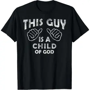 Cotton Graphic Tees Streetwear Gifts LDS Baptism Gifts for Boys TShirt This Guy is a Child of God T-Shirt